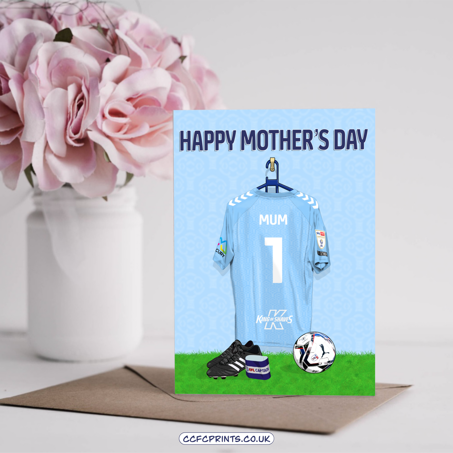 Mother’s Day Card - Personalised 24-25 shirt (A5)