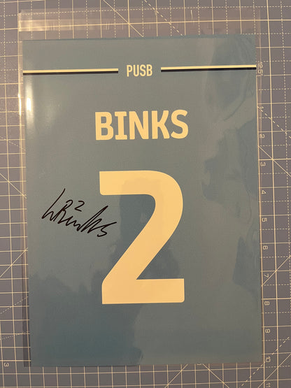 SIGNED Luis Binks prints (shirt name & number)