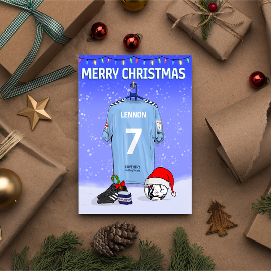 Personalised CCFC shirt - Christmas card (A5)