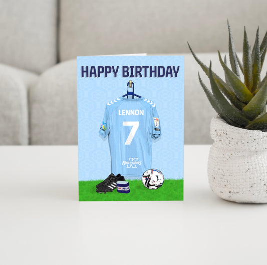 Personalised 24-25 shirt - birthday card (A5)