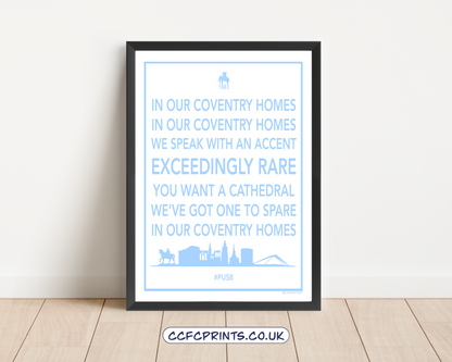 In Our Coventry Homes - fan chart word art