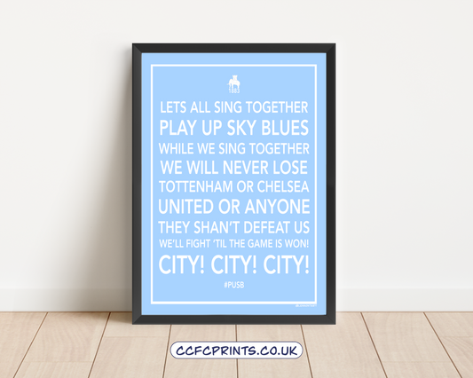 Play Up Sky Blues - fan chart word art