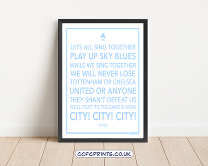 Play Up Sky Blues - fan chart word art