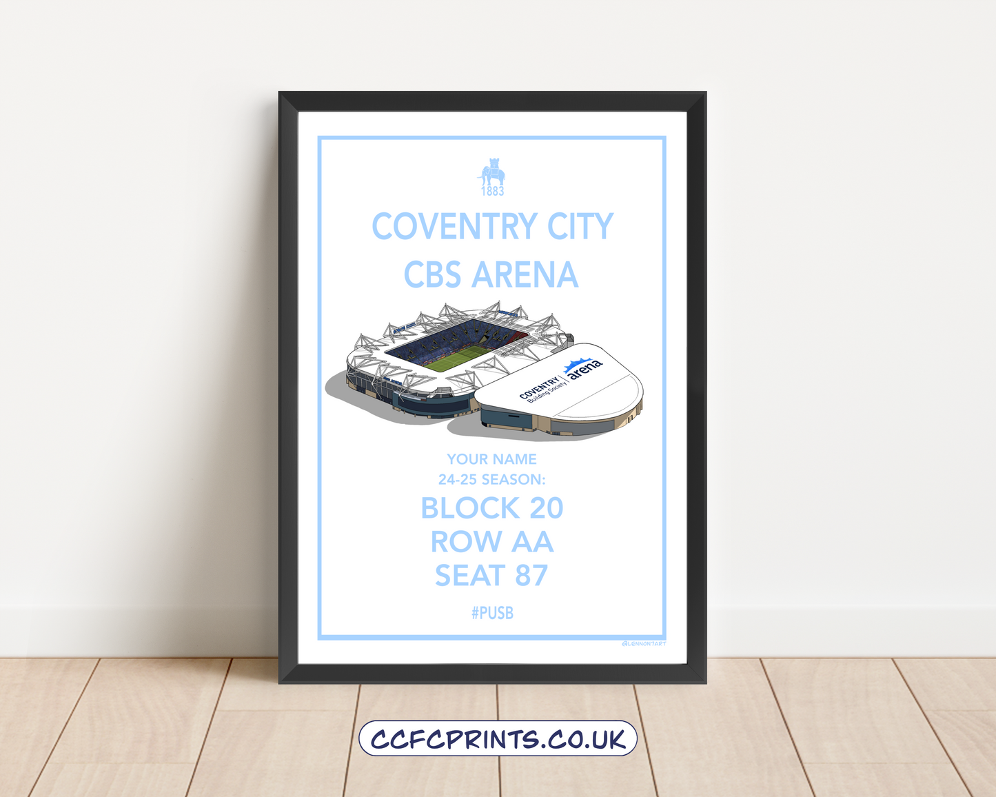 Personalised CBS Arena poster