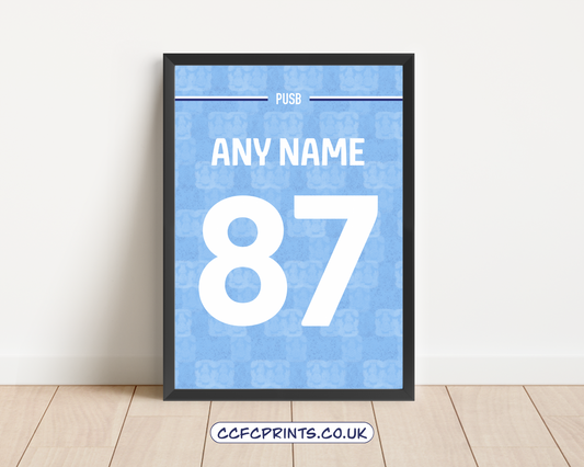 Personalised 25-26 full frame shirt print - add any name & number