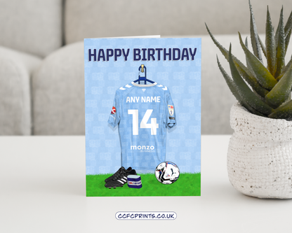 Personalised 25-26 shirt - birthday card (A5)