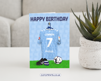Personalised 25-26 shirt - birthday card (A5)