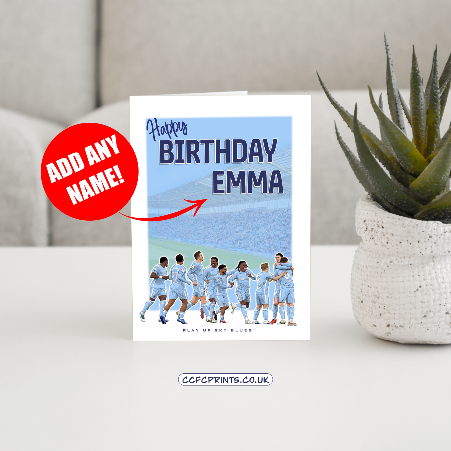 Personalised Team birthday card (A5)
