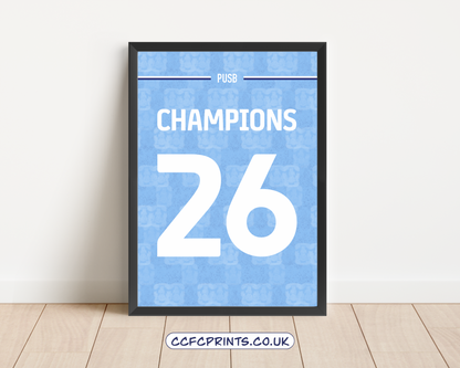 Coventry City 25-26 CHAMPIONS shirt posters