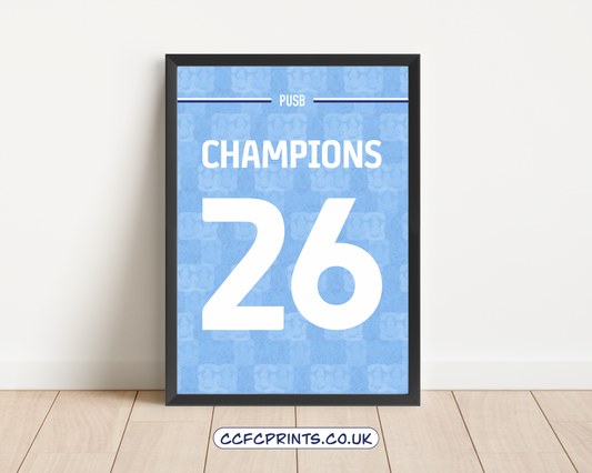 Coventry City 25-26 CHAMPIONS shirt posters