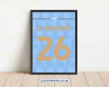 Coventry City 25-26 CHAMPIONS shirt posters
