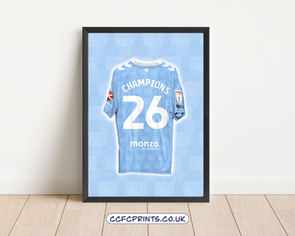 Coventry City 25-26 CHAMPIONS shirt posters
