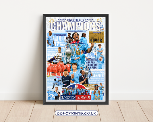Coventry City 25-26 CHAMPIONS poster