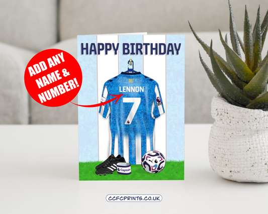 Personalised 26/27 shirt - birthday card (A5)