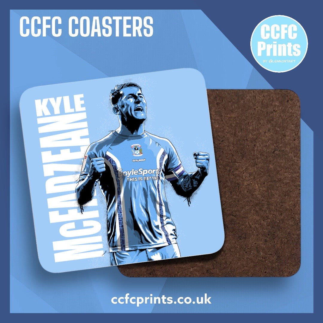 Sky Blues Hardboard Coasters (4x pack)