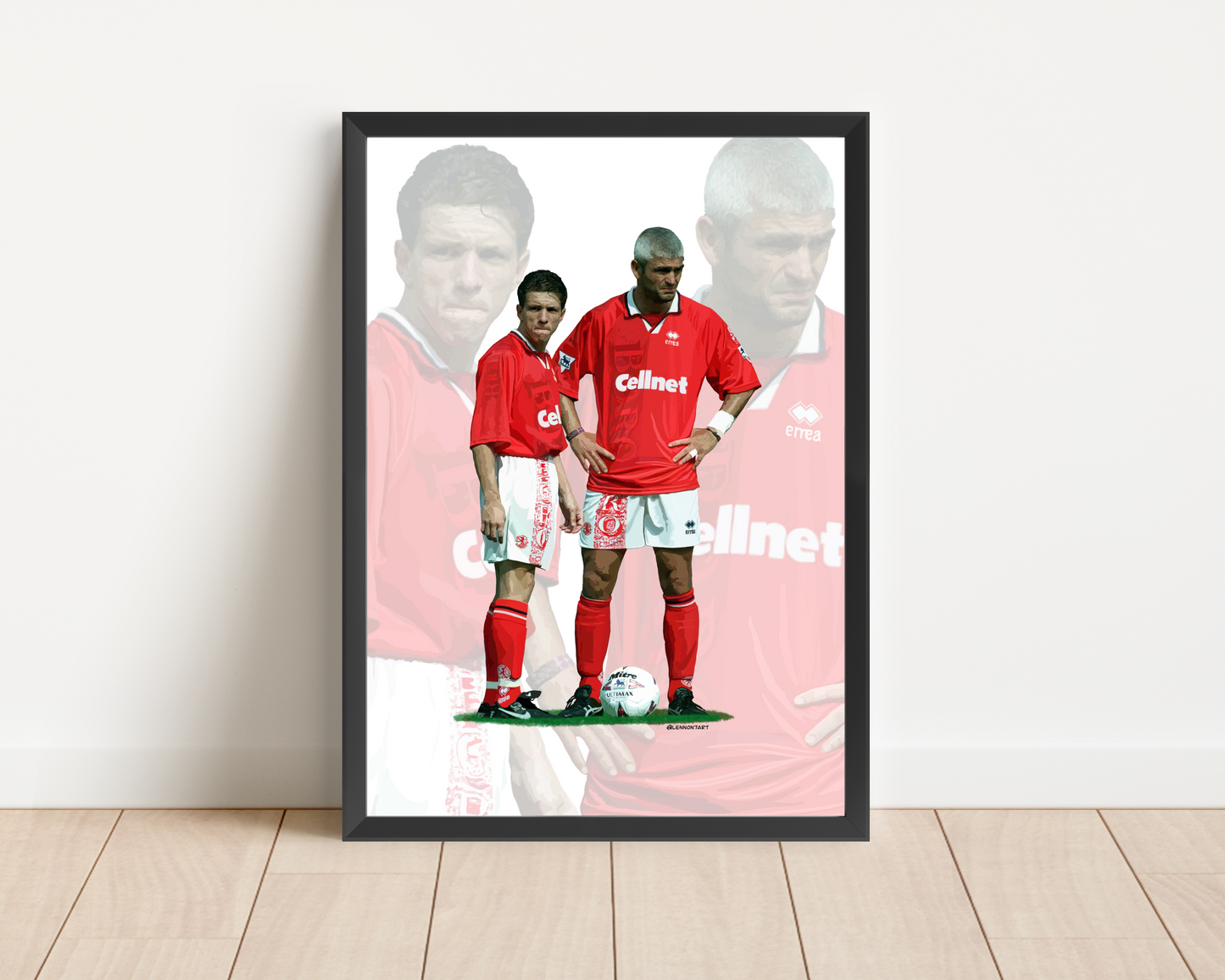 Juninho & Ravanelli - Boro Legends print