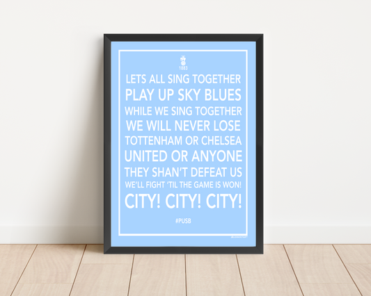 Play Up Sky Blues - fan chart word art