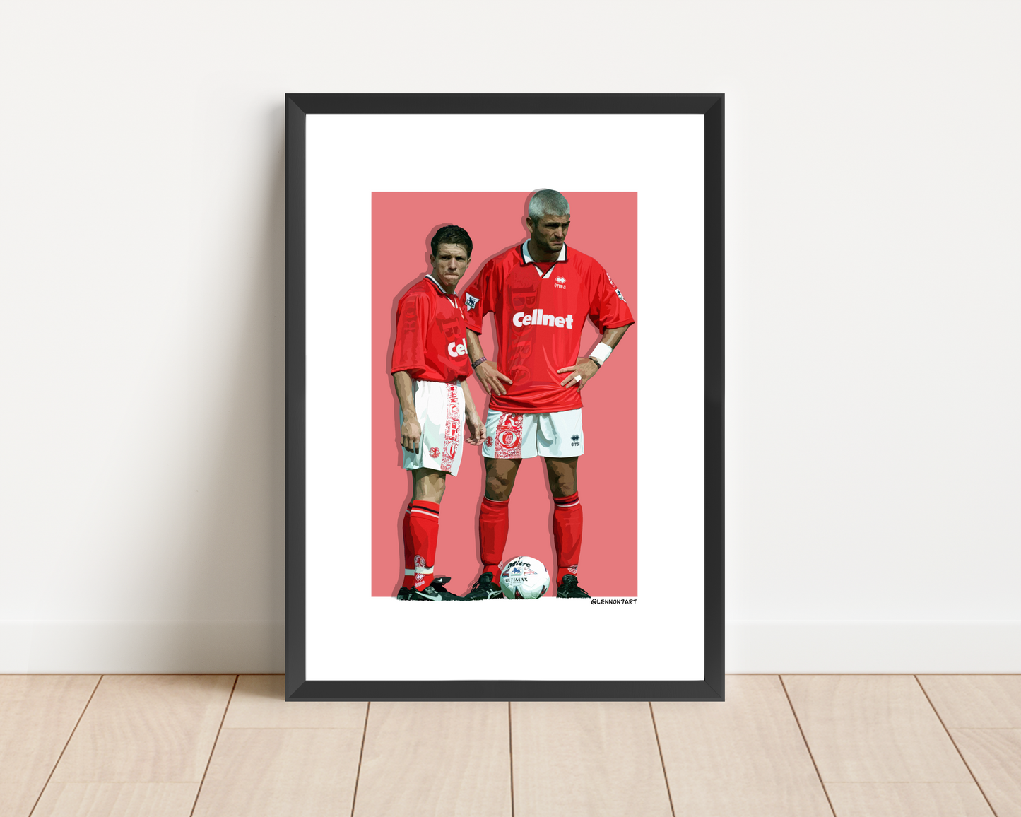 Juninho & Ravanelli - Boro Legends print