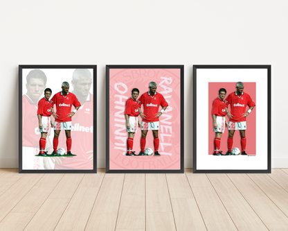 Juninho & Ravanelli - Boro Legends print