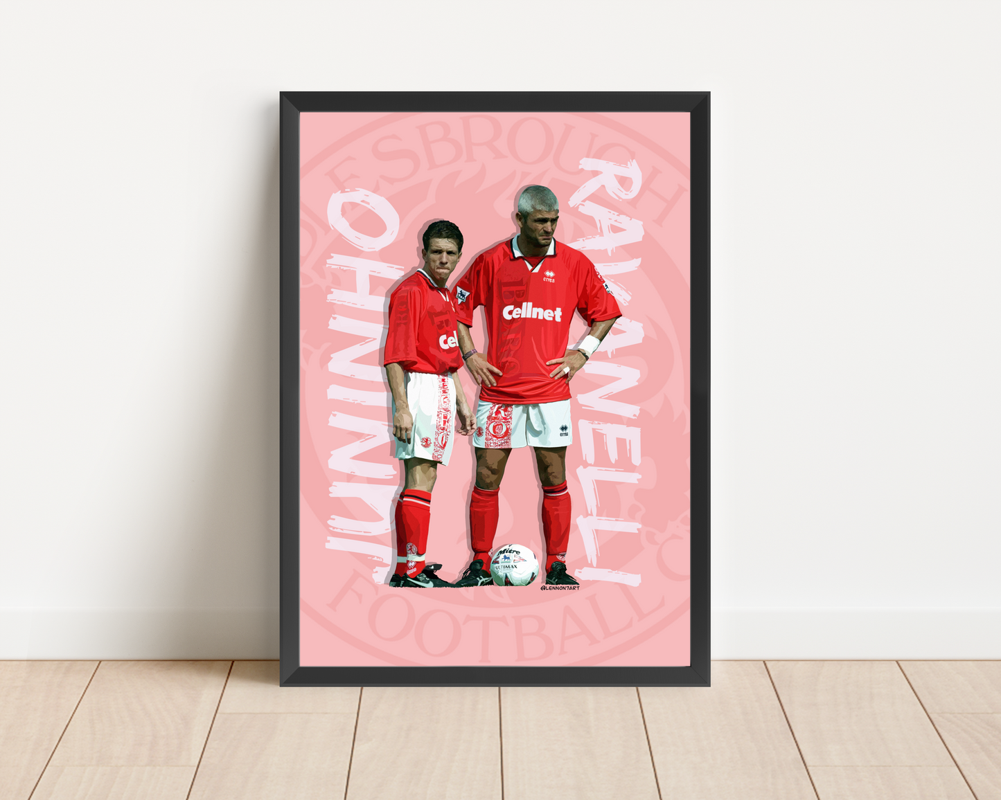 Juninho & Ravanelli - Boro Legends print