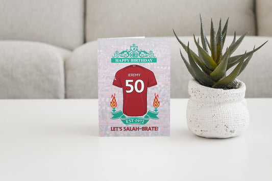 Personalised Liverpool birthday card (A5)