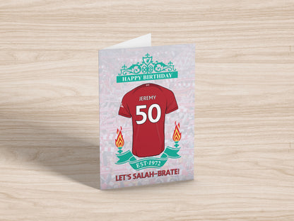 Personalised Liverpool birthday card (A5)